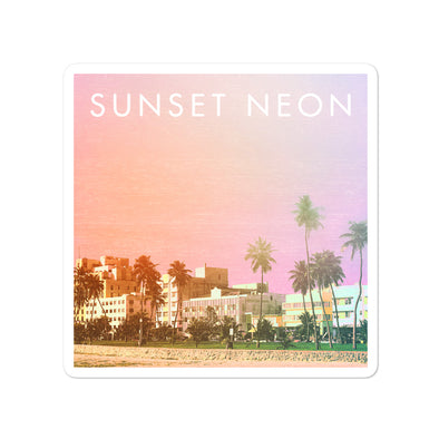 Sunset Neon Palms Sticker