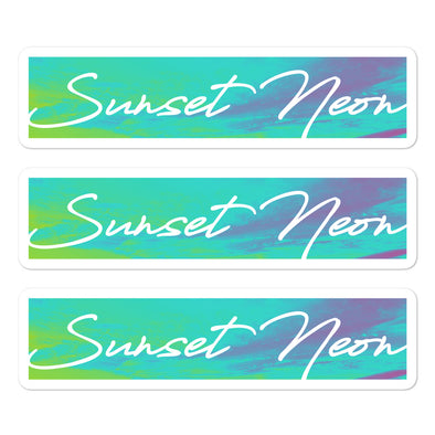 Sunset Neon Neowave Script Stickers (Set of 3)