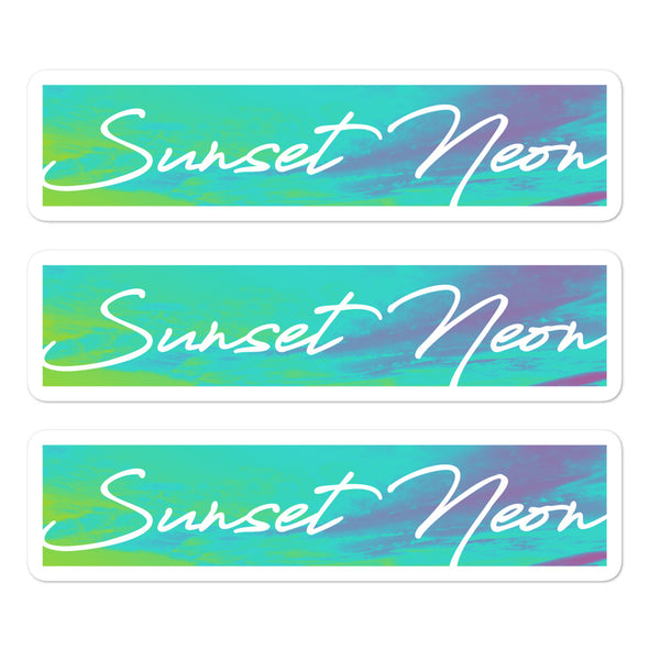 Sunset Neon Neowave Script Stickers (Set of 3)