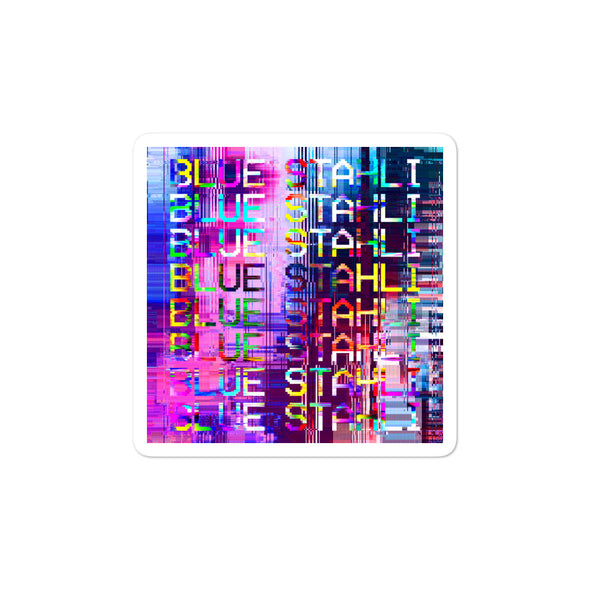 Blue Stahli Technicolor Glitch Sticker (Square)